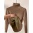 Solid Turtle Neck Pullover Sweater, Casual Long Sleeve Thermal Sweater For Fall & Winter, Women's Clothing