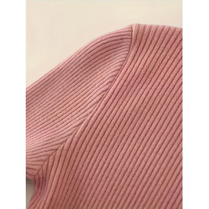 Solid Turtle Neck Rib Knit Top 4 Pack, Casual Long Sleeve Slim Versatile Sweater, Women's Clothing